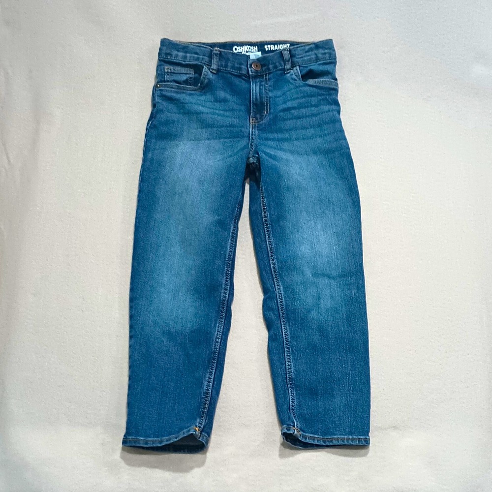 OshKosh B'gosh Boys Size 8 Straight Leg Blue Medium Wash Denim Jeans Pockets